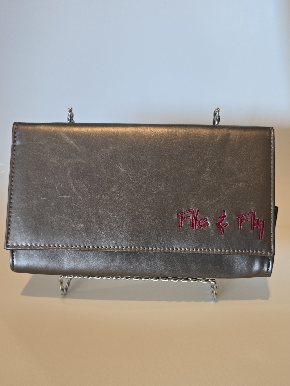 Amica Metallic Gray/Silver Travel Clutch